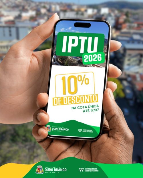 Moradores de Ouro Branco já podem emitir o IPTU 2026