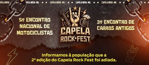 Capela Rock Fest é adiado por reprogramação das contas municipais