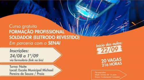 Congonhas abre curso gratuito de soldador com 20 vagas pelo SENAI