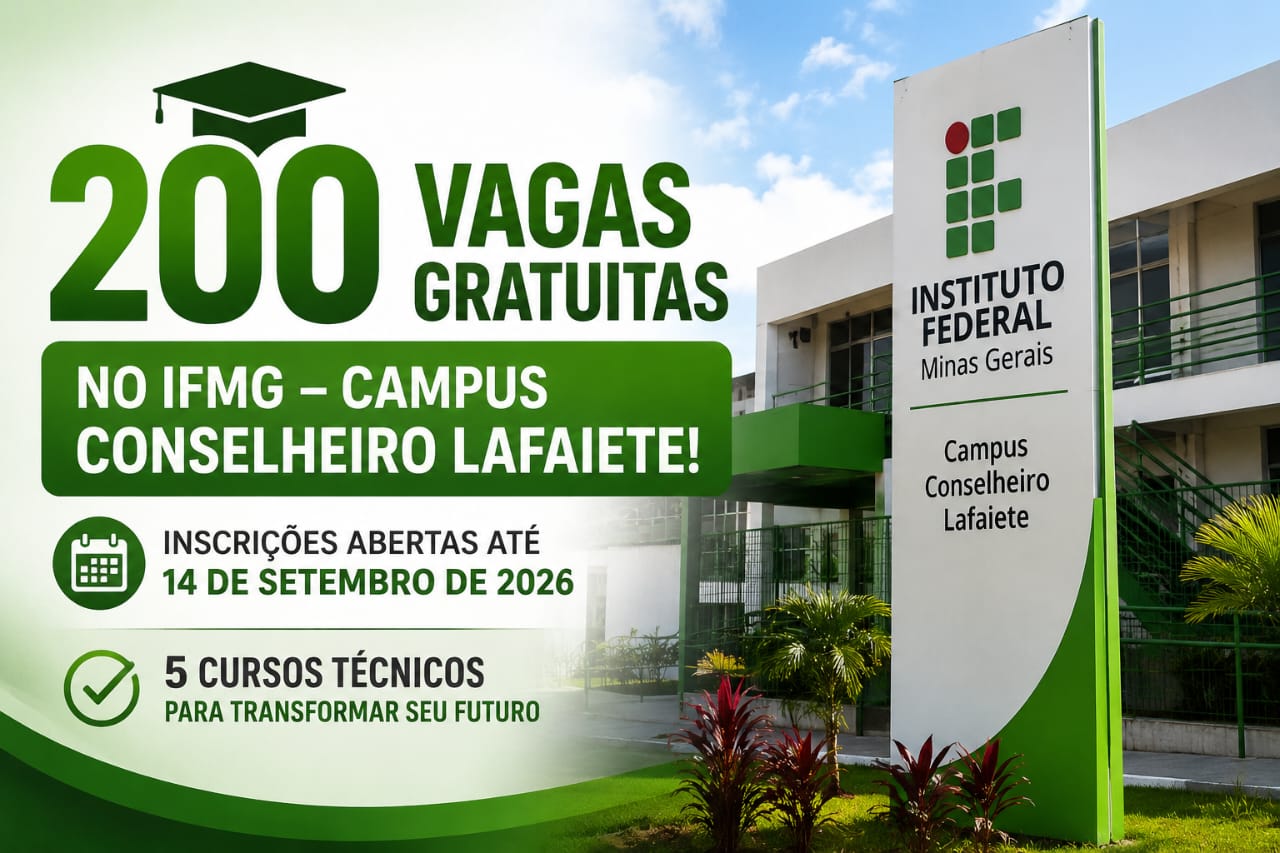 IFMG oferece 200 vagas gratuitas em cursos técnicos em Lafaiete
