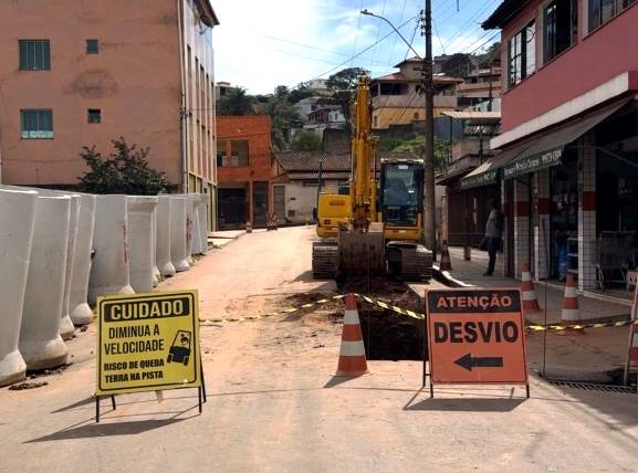 Rua Talco é interditada por 15 dias para obra em Congonhas