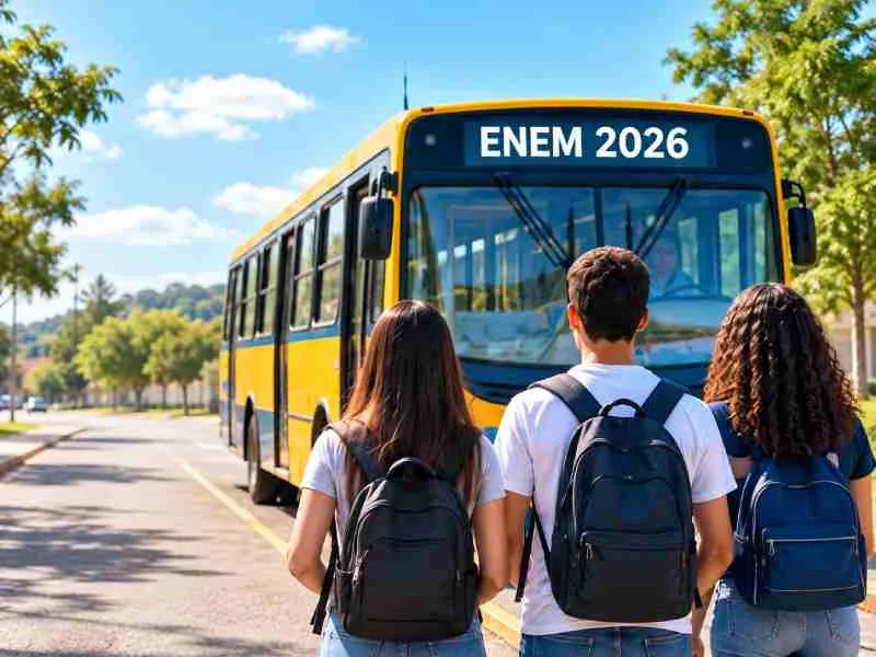 Cidades da região oferecerão transporte gratuito para candidatos do Enem 2026