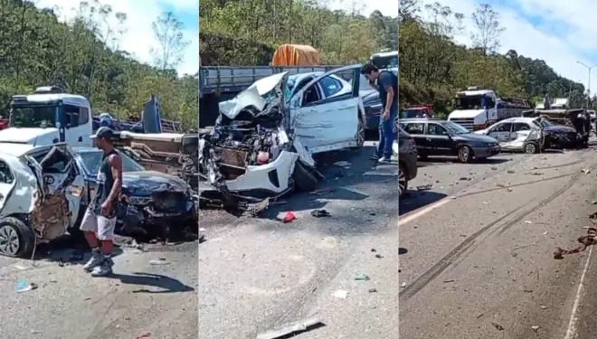 Acidente com 25 veículos interdita BR-040 em Nova Lima