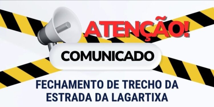 Trecho da Estrada da Lagartixa terá fechamento em Queluzito